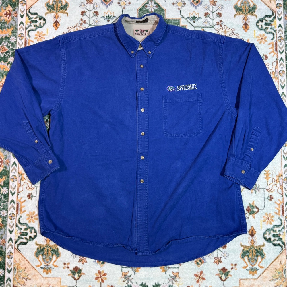 University of Florida Gators Mens Blue Button Up Shirt Size XL Resort‎